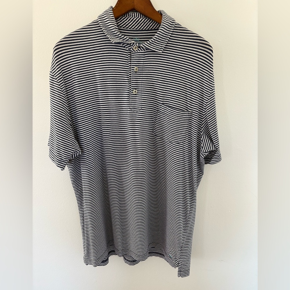 Peter Millar seaside wash blue and white golf polo